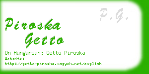 piroska getto business card